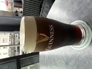 A full Guinness pint from the Glasshouse Hotel in Sligo